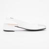 Women's Silver Nappa Leather White Leather Loulou Ballerinas
