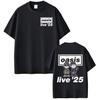 Rock Band O-Oasis Live 25 Tour T Shirt Men Women Cartoon Vintage Oversized T-shirt High Quality Cotton Short Sleeve T-shirts