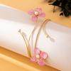 Bohemian Open Arm Bangle Drip Oil Armband Exquisite Flower Bracelet  Hand Jewelry
