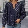 YYFS Женские модные повседневные блузки и рубашки с длинным рукавом и v-образным вырезом