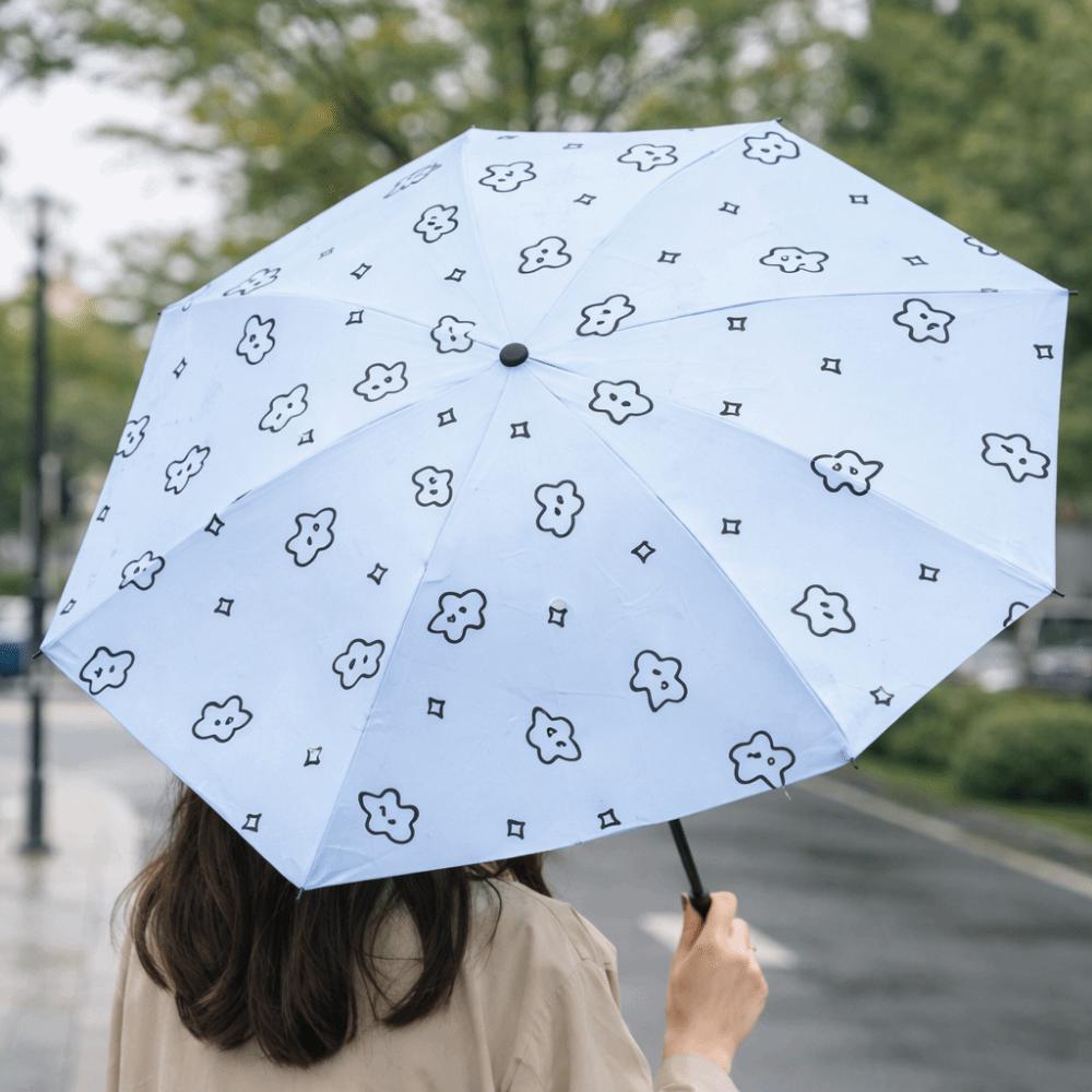 Windproof Portable Folding Umbrella Cartoon Pattern Dual Use Umbrella Travel