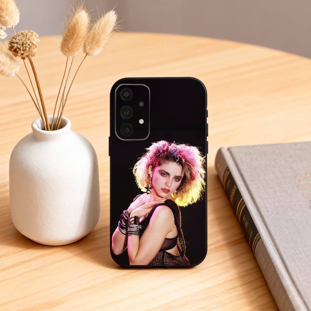 Чехол для телефона M-Madonna Ciccone для Samsung S25,24,23,22,30,21,10,9,Ultra,Plus,Lite,FE,4,5 G Мягкий черный чехол