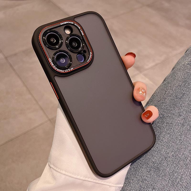 Подходит для Apple 16pro Чехол для мобильного телефона из лайкры Матовый iPhone 15 Металлический объектив 14 Защитный чехол с полным ощущением кожи