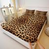 3 Pcs Retro Leopard Print Fitted Sheet Set, Elastic Deep Pocket, Breathable Machine Washable Bedding For Bedroom Upgrade