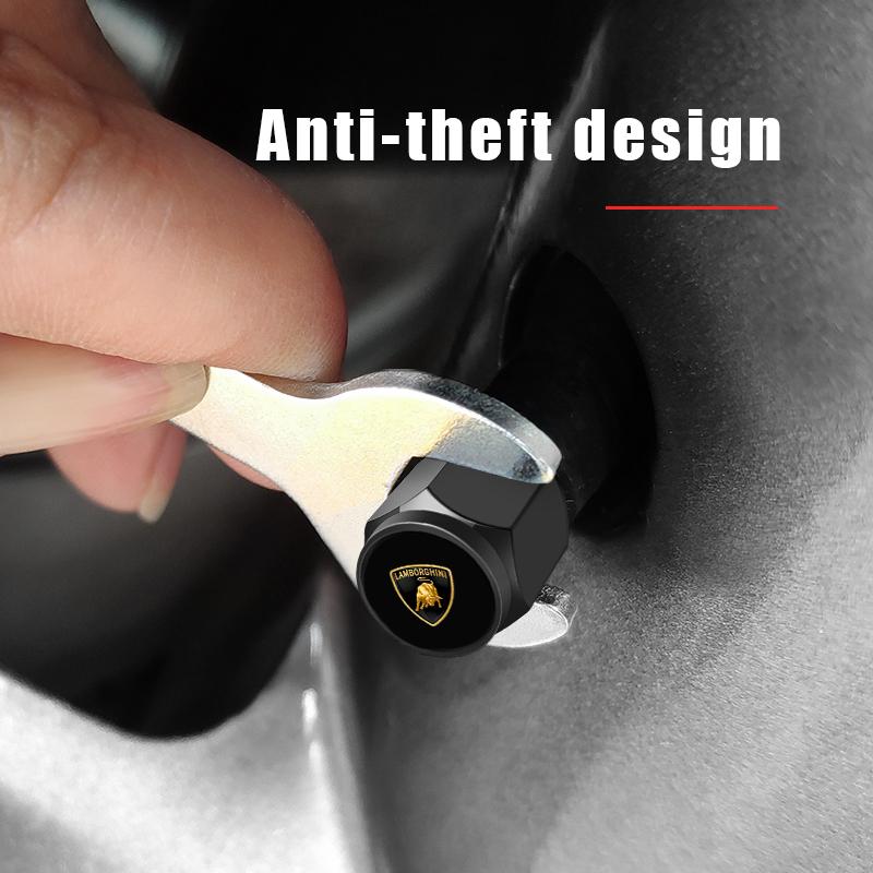 Aluminum Car Tire Valve Caps Cover Theftproof Wheel Tyre Stem For Lamborghini LP570 LP610 Urus LP700 LP770 Gallardo Aventador