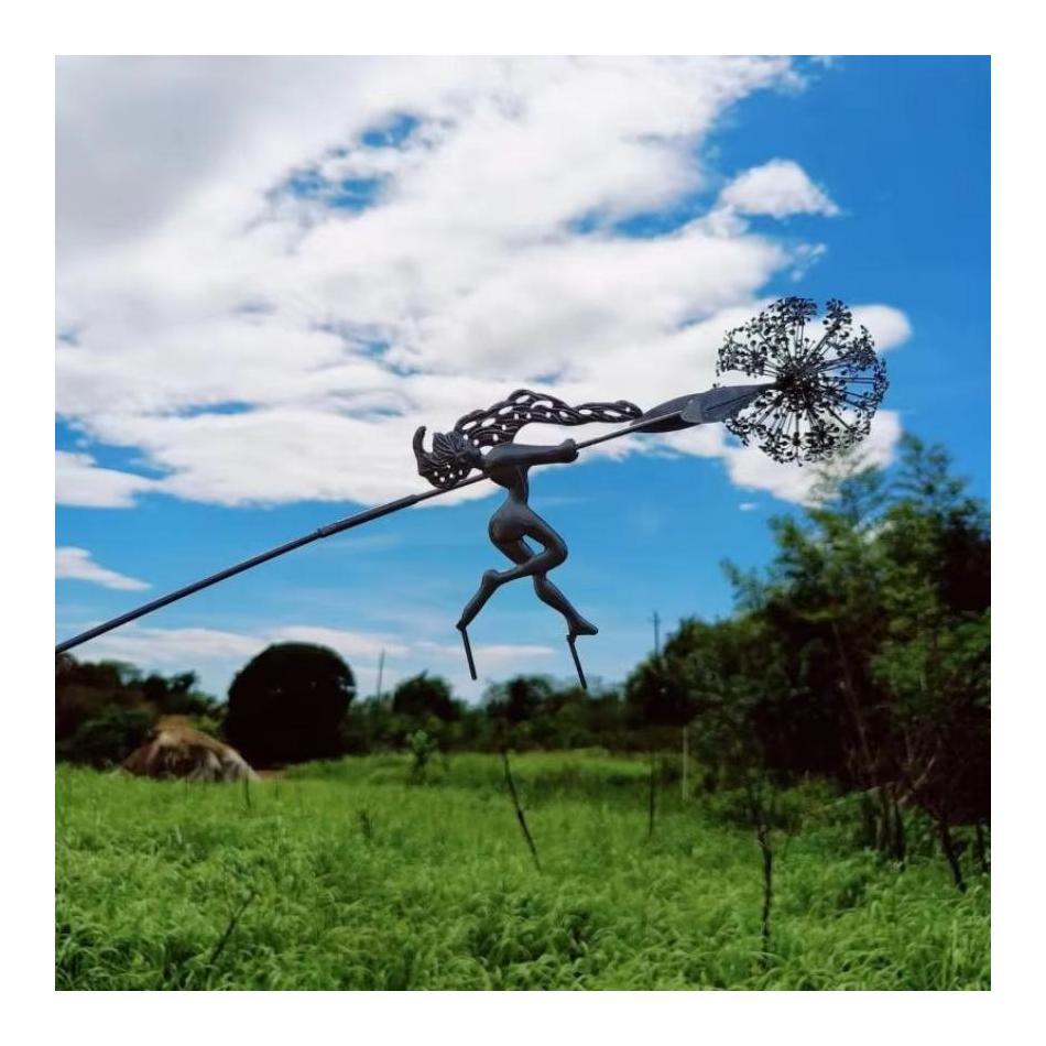 Скульптура для газона и ландшафта, украшение пикси, садовые декоративные феи и одуванчики танцуют вместе, металлический садовый декор для двора