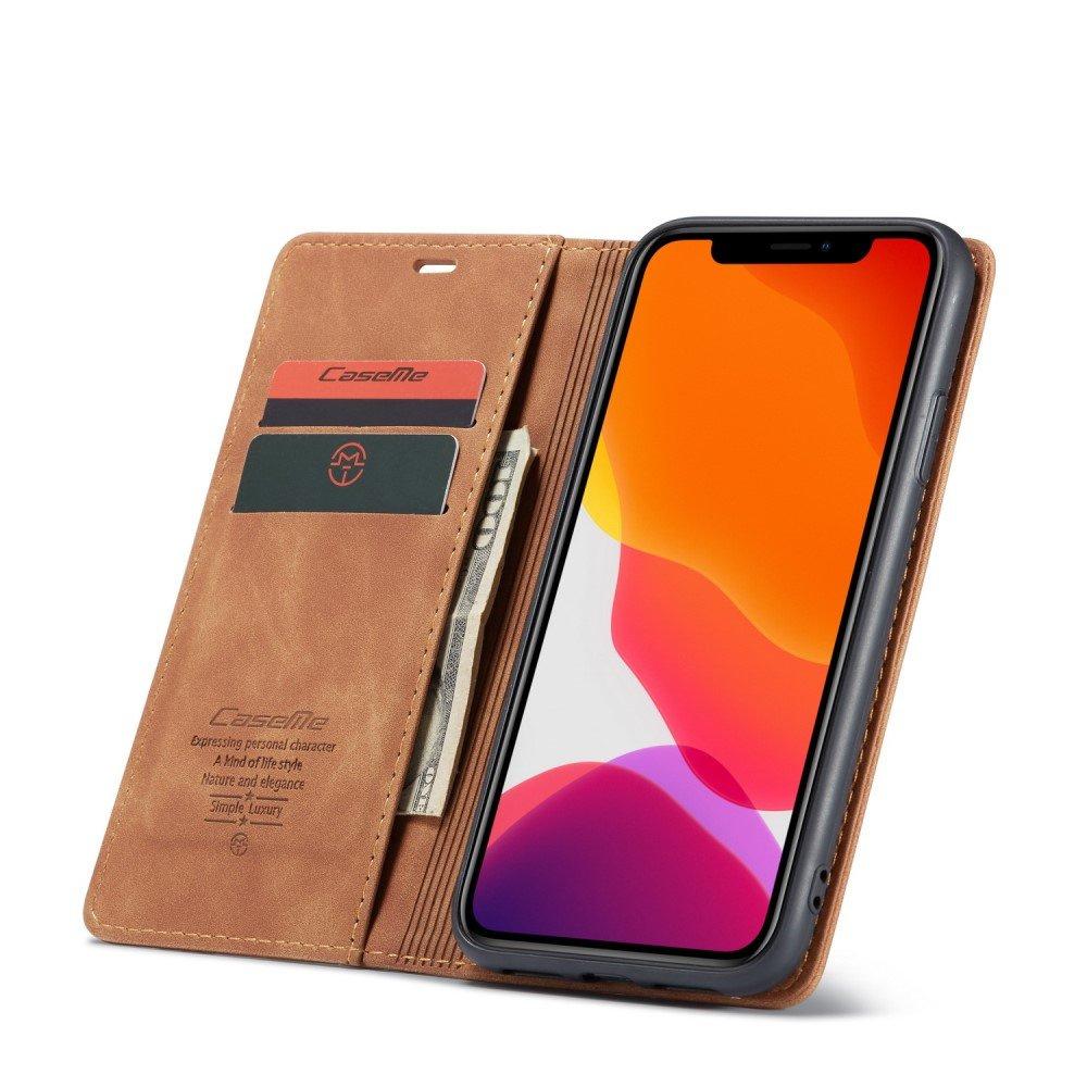 CASEME iPhone 11 Leather Wallet Case, Brown