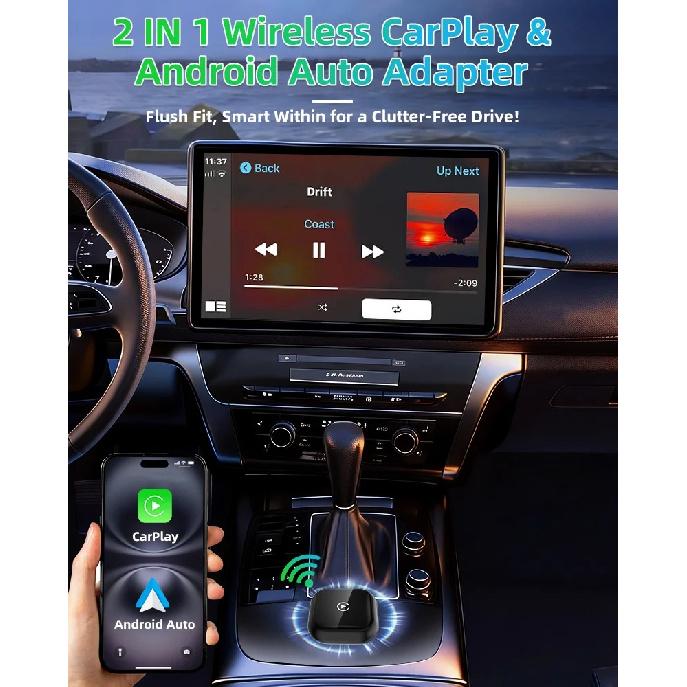 2-в-1 Мини-бокс Проводной к Беспроводному Адаптер Carplay Android Auto WIFI BT Автоматическое Подключение Для Toyota Volvo Benz MG Kia MAZDA FORD