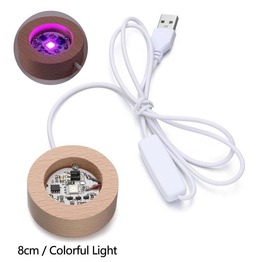 Art with Remote Control Crystal Ball Holder LED Light Dispaly Base Night Lamp Base Home Decoration