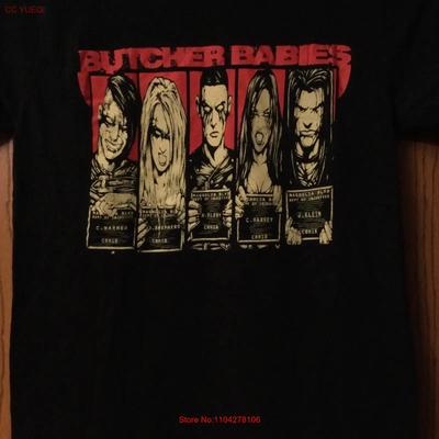 Butcher Babies Черная футболка Изображение Bay Island S винтажная Стиранная Растянутая мужская модная уличная одежда Дышащая с принтом Стильная