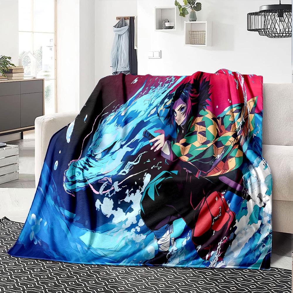 Butterfly Nezuko Fantasy Flannel Blanket, Soft Polyester, Modern Design, All-Season for Camping, Travel, Gifts for holidays or birthdays