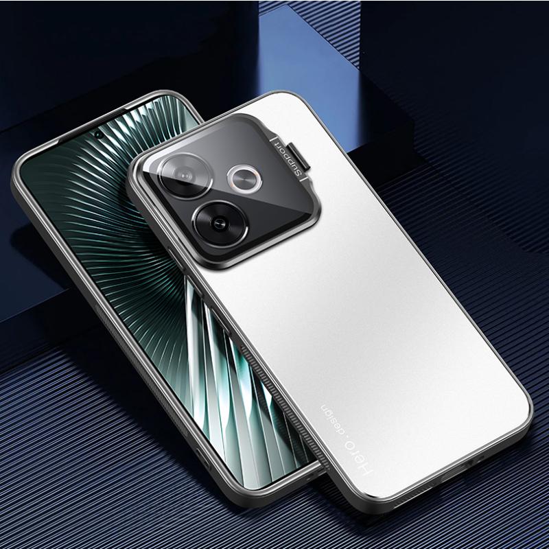 Чехол для телефона Realme GT 6 T NEO 6 SE Металлический держатель для камеры с подставкой Чехол для Realme GT6 6T NEO6SE Ударопрочная матовая задняя крышка