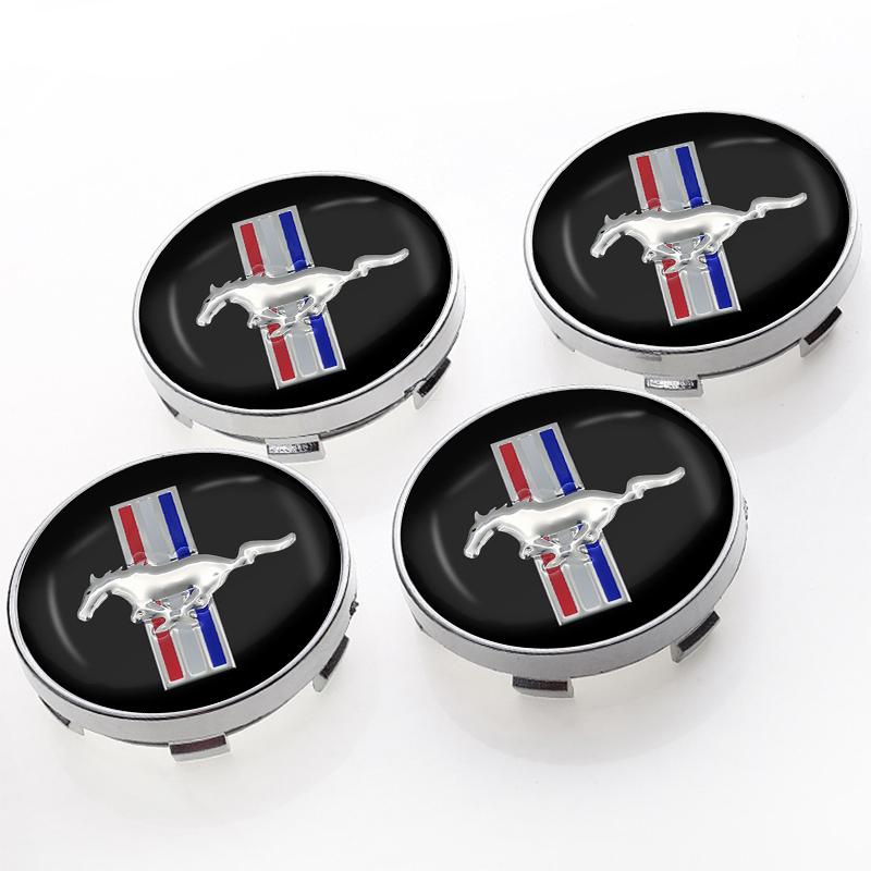Car Sticker 4Pcs Auto Badge Wheel Center Hub Caps Rim Caps Covers Accessories For Ford Mustang 2015 2017 2018 2005 2006 2007 200