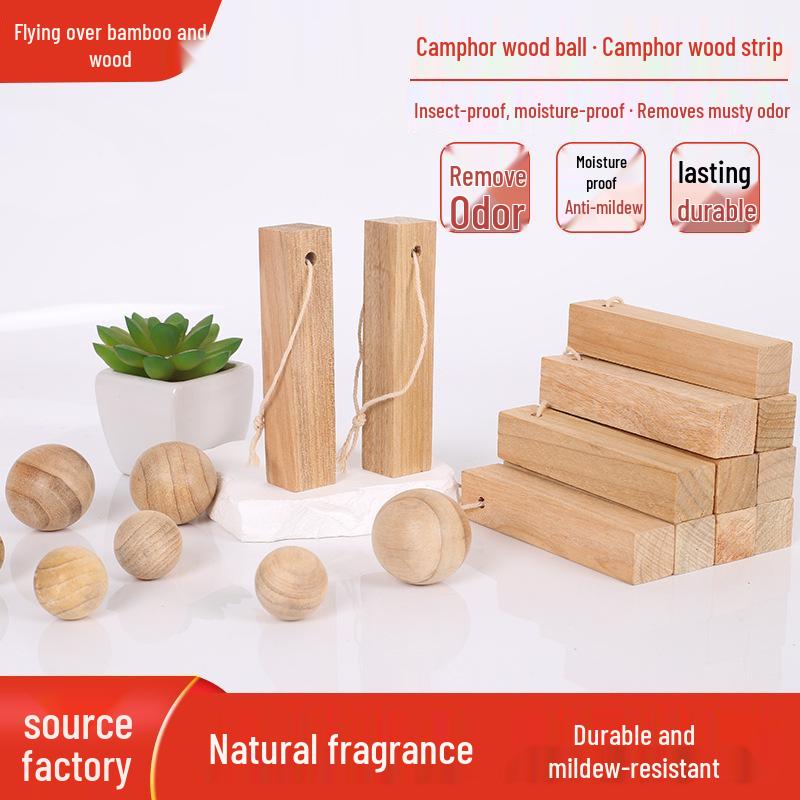 Camphor Wood Strips & Balls: Natural Insect Repellent, Anti-Cockroach, Anti-Mold, Odor Remover for Wardrobe & Cabinet.