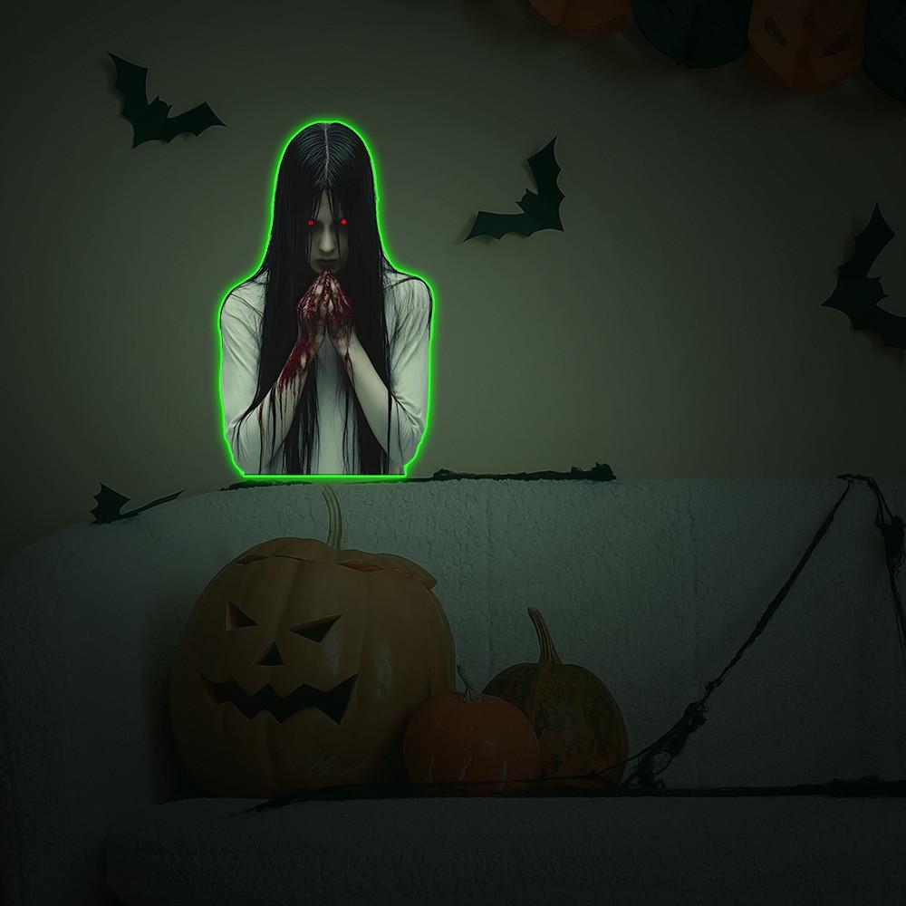 Хэллоуин Ночник Наклейка на стену С Кровавым Отпечатком Руки ПВХ Материал Для Дома И Коммерческих Помещений