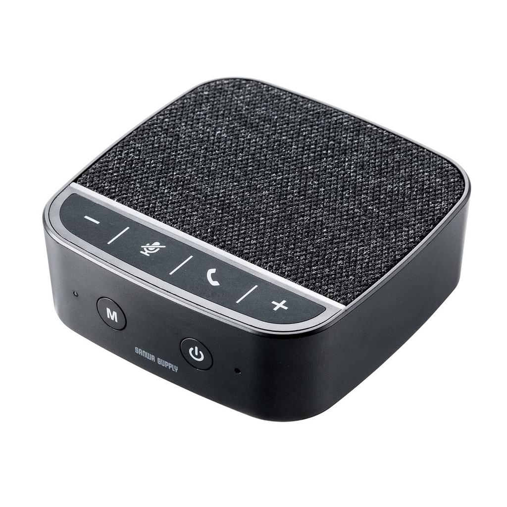 Микрофон Sanwa Direct Conference Speaker Bluetooth USB Connection Совместимость с небольшой онлайн-конференцией Перезаряжаемый для 1 человека Черный 400-BTMSP2