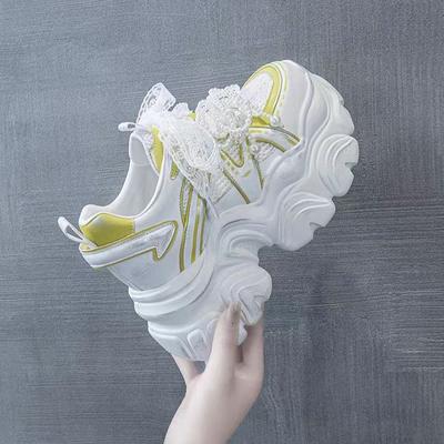 Папины кроссовки для девочки 2025 Новые Дышащая сетка Толстая подошва Дышащие Маленькие Модные Универсальные Удобные Женские туфли