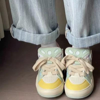 2024 Весна Осень Новая Женская Обувь Ретро Универсальная Толстая Подошва Повседневная Женская Обувь Кампус Дышащие Кроссовки для Девочек Tenis De Mujer