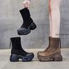 Короткие сапоги на платформе для женщин 2024 года, осень-зима, новая мода, ботильоны, толстая подошва, женские готические туфли на квадратном каблуке Botas De Mujer