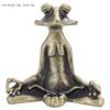 Vintage Brass Meditation Zen Buddhist Frog Statue Trinket Copper Animal Sculpture Incense Burner Home Desk Decoration Tea Pet