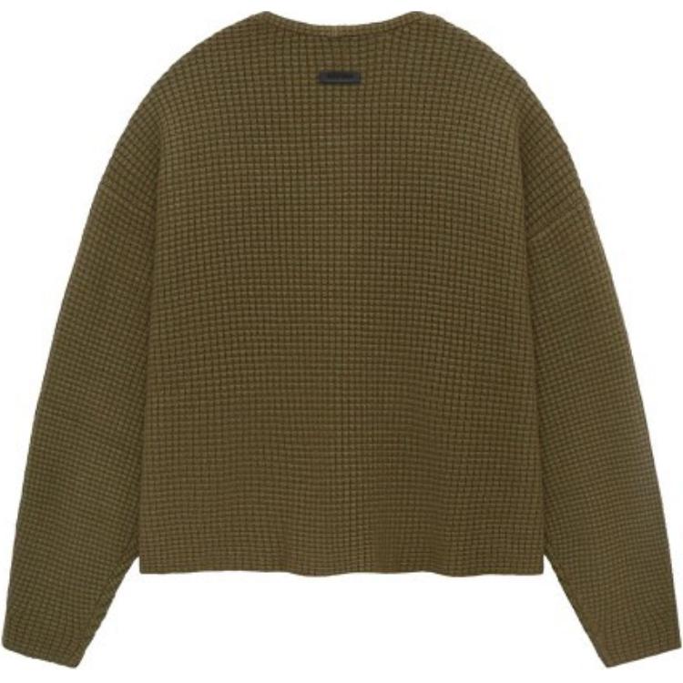 Fear of God Кардиган Essentials Heavy Waffle Military Мужской Топы Зеленый 192BT246205F