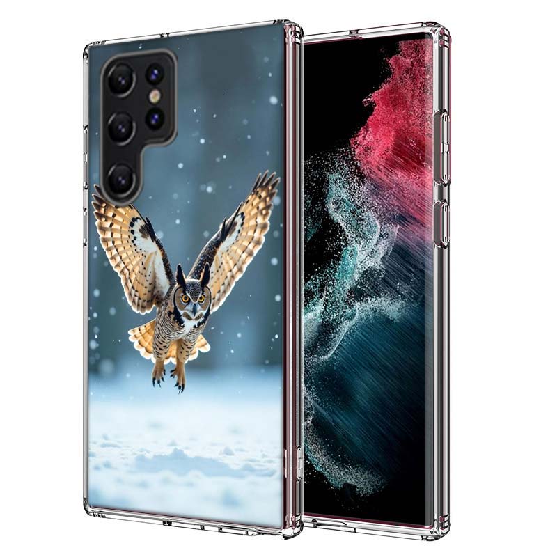 Чехол на телефон 'Сова в зимней шапке' Capa для Samsung S26 Ultra S25 Edge Galaxy S23 S21 S20 S24 FE S22 S10 Plus Прозрачный чехол-бампер из ТПУ Coque