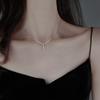 Minimalist Vertical Strip With Diamond Collarbone Chain, Simple Temperament, Personalized Student, Small Fresh Long Geometric Necklace, Female