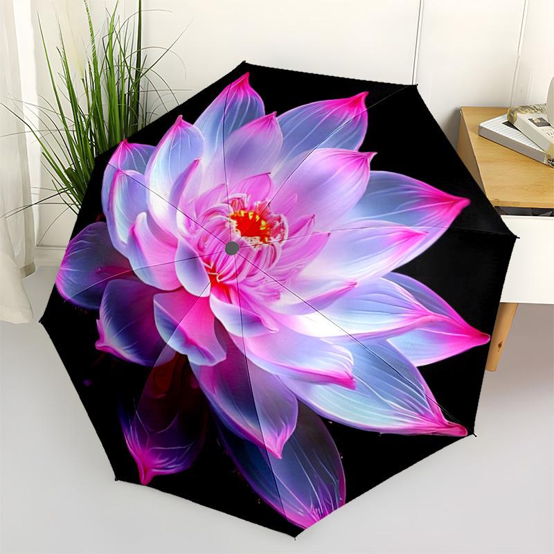 1pc Lotus Flower Automatic Umbrella - Automatic Opening And Closing, Sturdy Iron Frame, Formal Occasions yy251018113