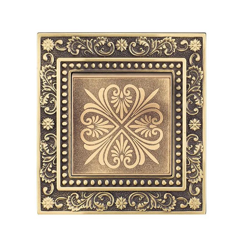 Luxury European Retro Metal Button Switch panel,EU France Standard Copper Wall socket,Universal Light Home Switch Power Outlet