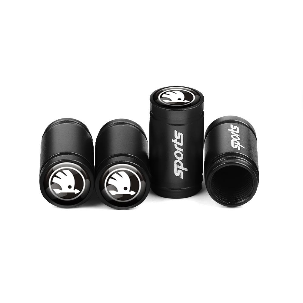 uwhxm4 Tire Valve Caps Decorative Tyre Wheel Stem Air Valve Cover for Skoda Octavia Rapid Fabia Superb Kodiaq Scala Karop Kamiq Citigo
