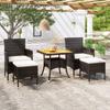 Day and Night - Day and Night Garden Dining Set 5 Pieces Synthetic Rattan and Black Acacia Wood