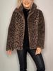 Зимняя женская мода 2024 года Пальто из искусственного меха с леопардовым принтом и лацканами