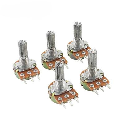 5PCS WH148 20 мм 3pin линейный потенциометр 1K 2K 5K 10K 20K 50K 100K 250K 1M комплект потенциометров с гайками и шайбами