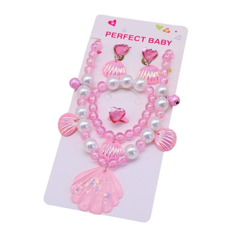 Детские аксессуары для ожерелья, Ракушка, Барби розовый, Милые украшения для девочек, Браслет-ожерелье из искусственного жемчуга