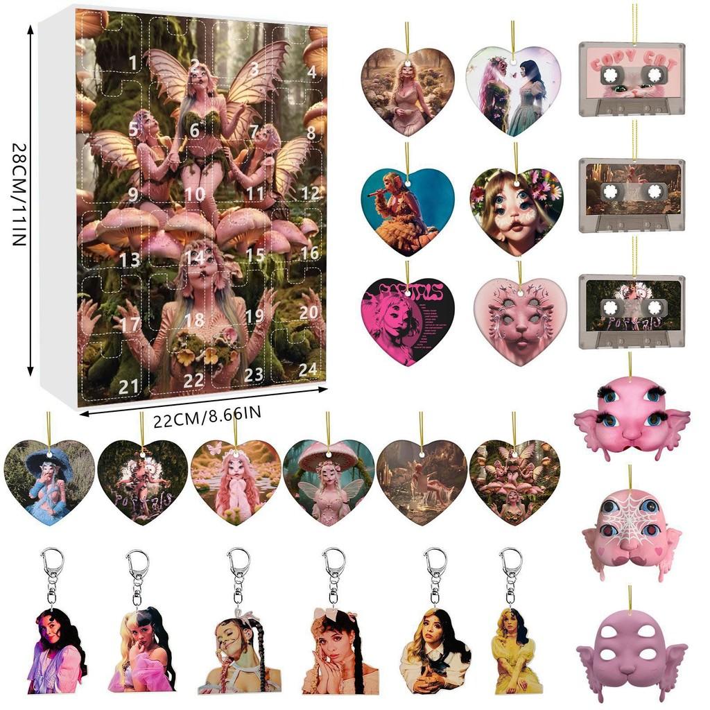 Мартинес 24 шт. Мелани Слепая коробка Рождественский подарок Фигурка Рождественский обратный отсчет Подвеска