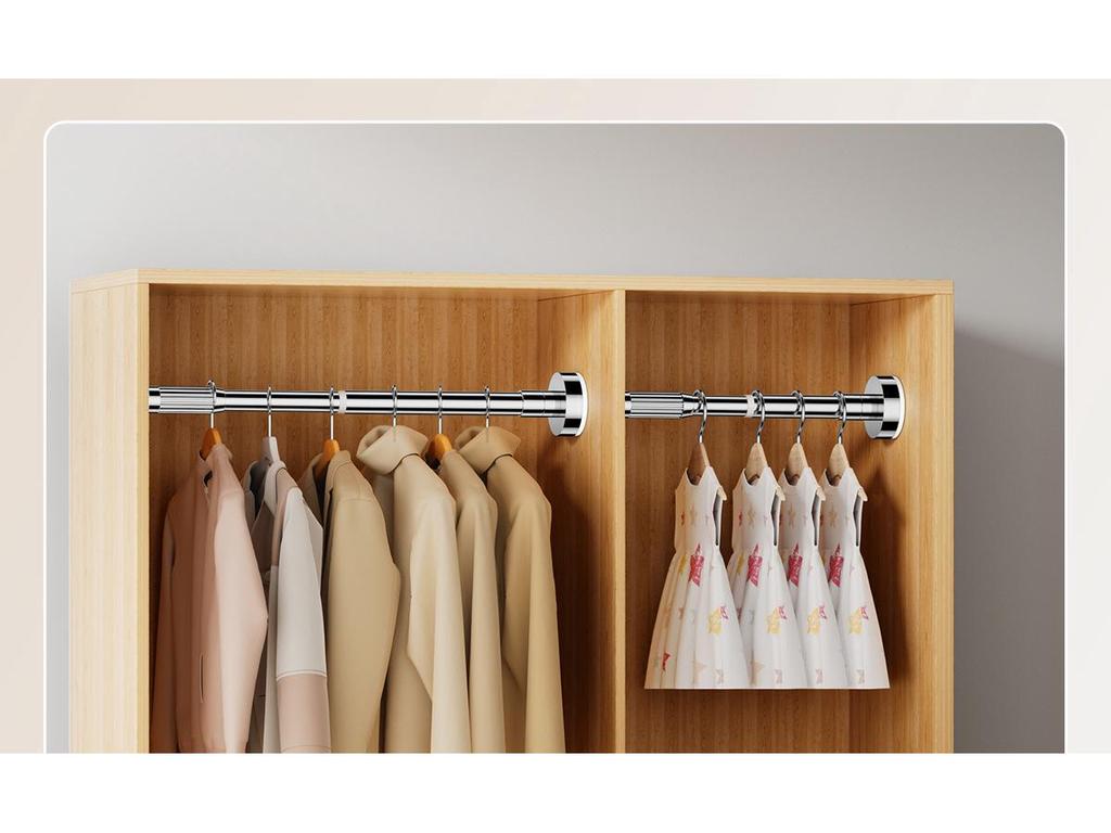 Telescopic Stainless Steel Curtain & Clothes Drying Rod (Punch-Free, Nail-Free)