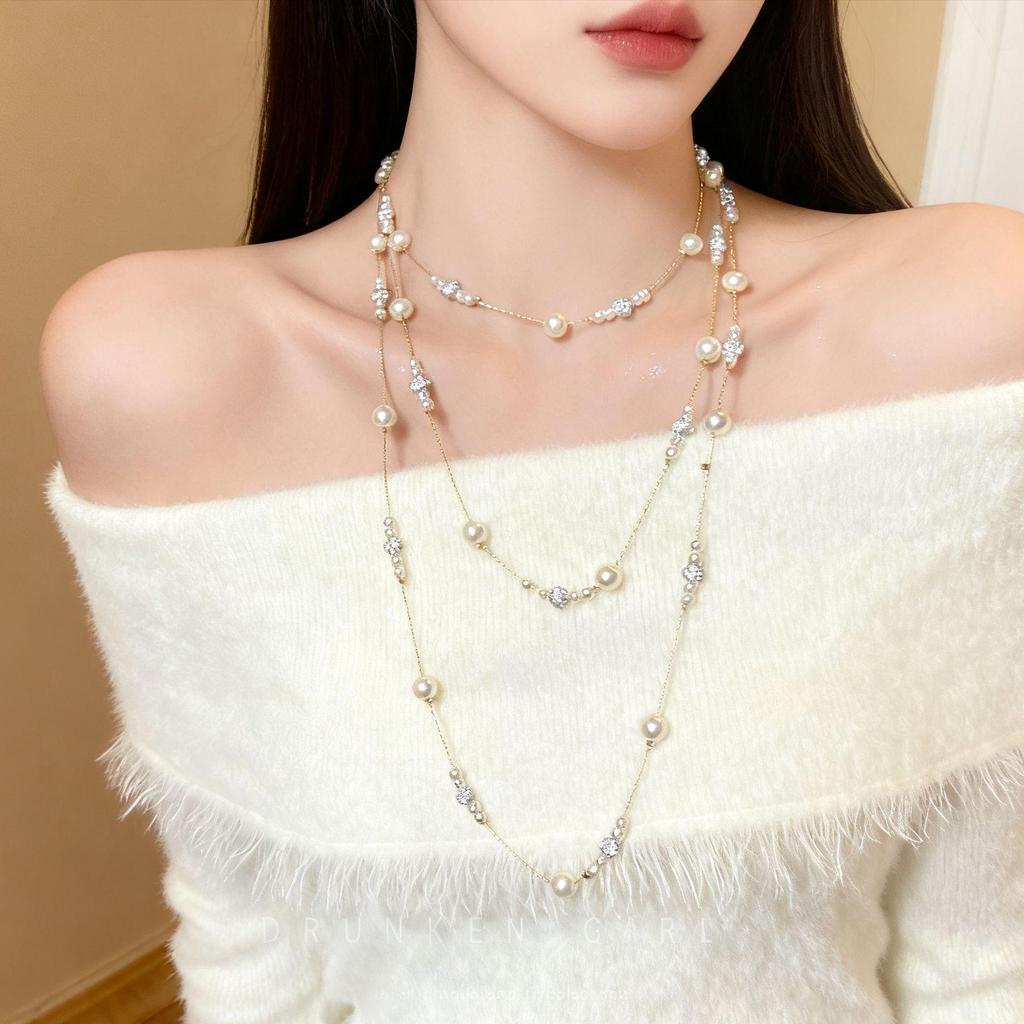 Ожерелье с черным бисерным крестом в готическом стиле Y2K и аксессуар к толстовке для крутой девушки