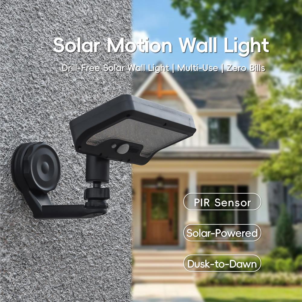 Solar Wall Light Fence Light Auto on/Off Motion Sensor Outside Lamp 3 Modes Security Porch Light Solar Magnetic Lamp for Garden
