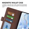 For Honor 80 5G Flip Folio Book Stand PU Leather Phone Case Calf Texture Wallet Style Dual Magnetic Clasp Protective Cover