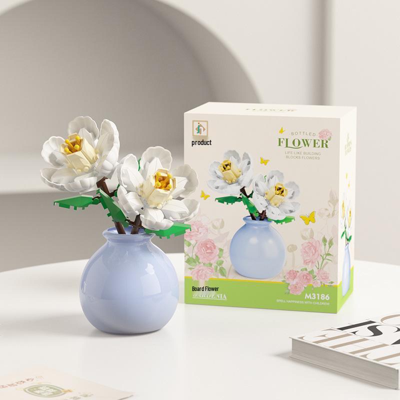 DIY Micro-Particle Building Blocks: Rose Sunflower Flower Basket Educational Toy & Desktop Ornament