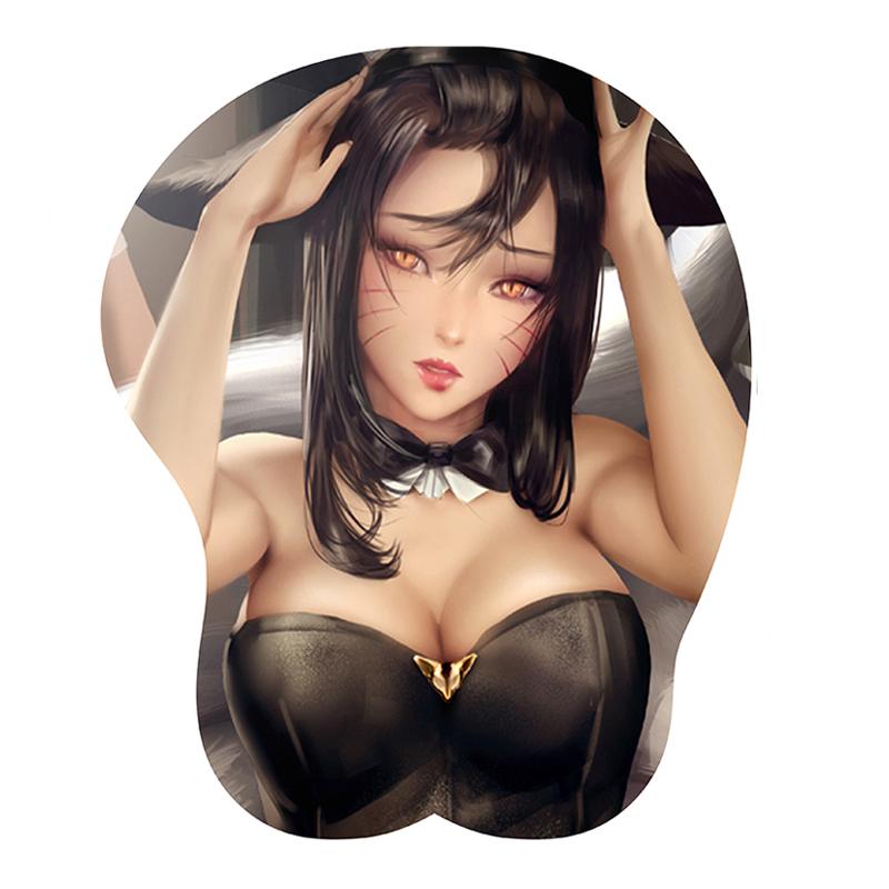 Креативный 3d силиконовый коврик для мыши, анимация, сексуальная грудь, силиконовый коврик для рук для рук, поддержка запястья