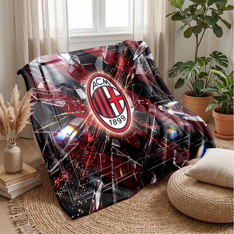 AC Milan Theme blanket Soft Flannel Blanket Plush Throw Blanket Cozy Sofa Bed Blanket for Home Decor