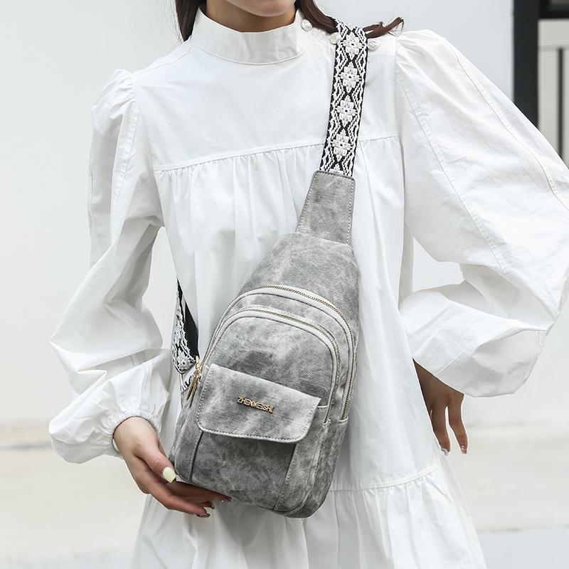 Soft Leather Chest Bag Women Crossbody Bag Single Shoulder Bag