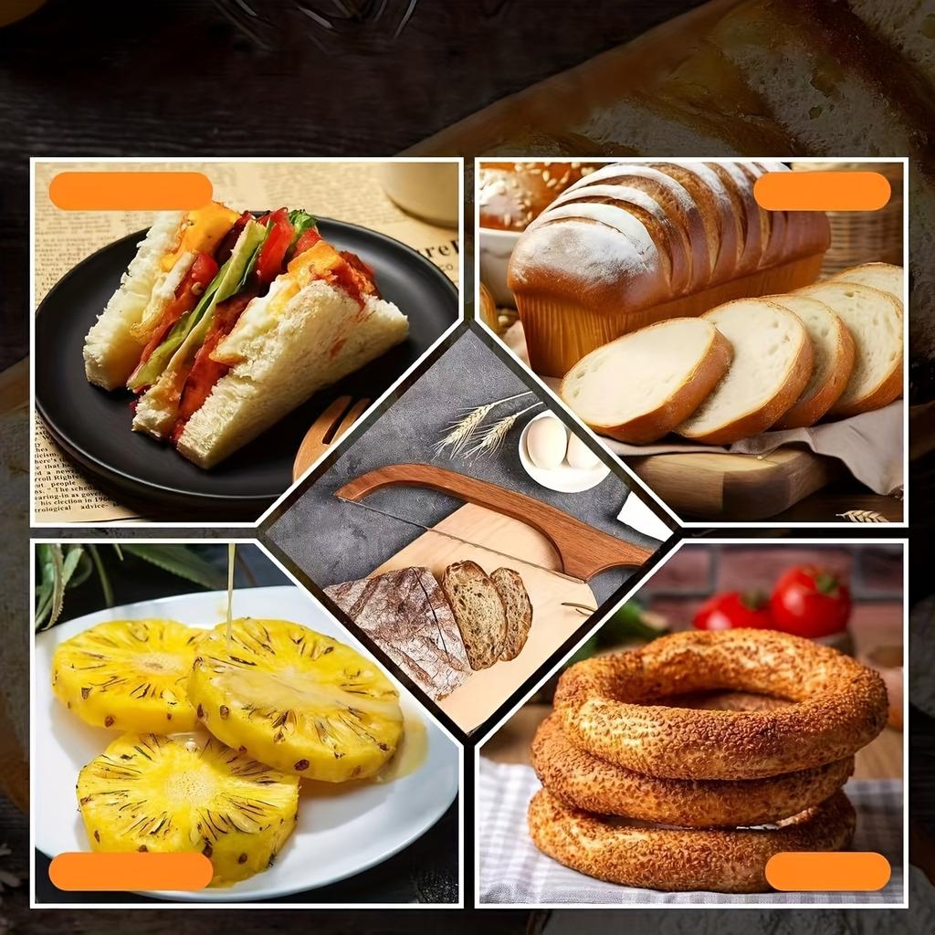 Премиальный деревянный хлебный ламе с эргономичной ручкой, регулируемое лезвие для равномерной нарезки, деревенский кухонный инструмент для ремесленного хлеба и выпечки