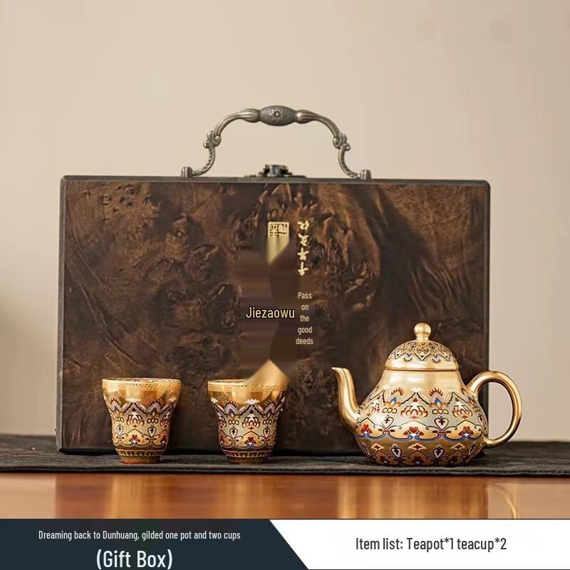 Zhou Hongjie Dunhuang Gilded Silver Tea Set