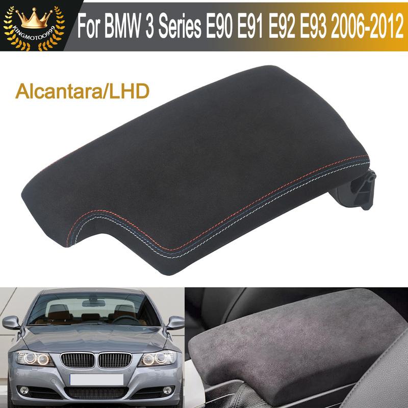 Armrest Lid For BMW 3 Series E90 E91 E92 E93 Alcantara Armrest Box Center Console Cover Soft Cushion Armrest Pad Anti-Slip