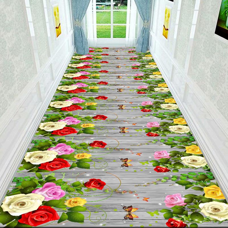 Geometric Style Long Corridor Carpet Non-slip Hall Runner Easy Clean Hallway Area Rugs Washable Porch Entry Doormat