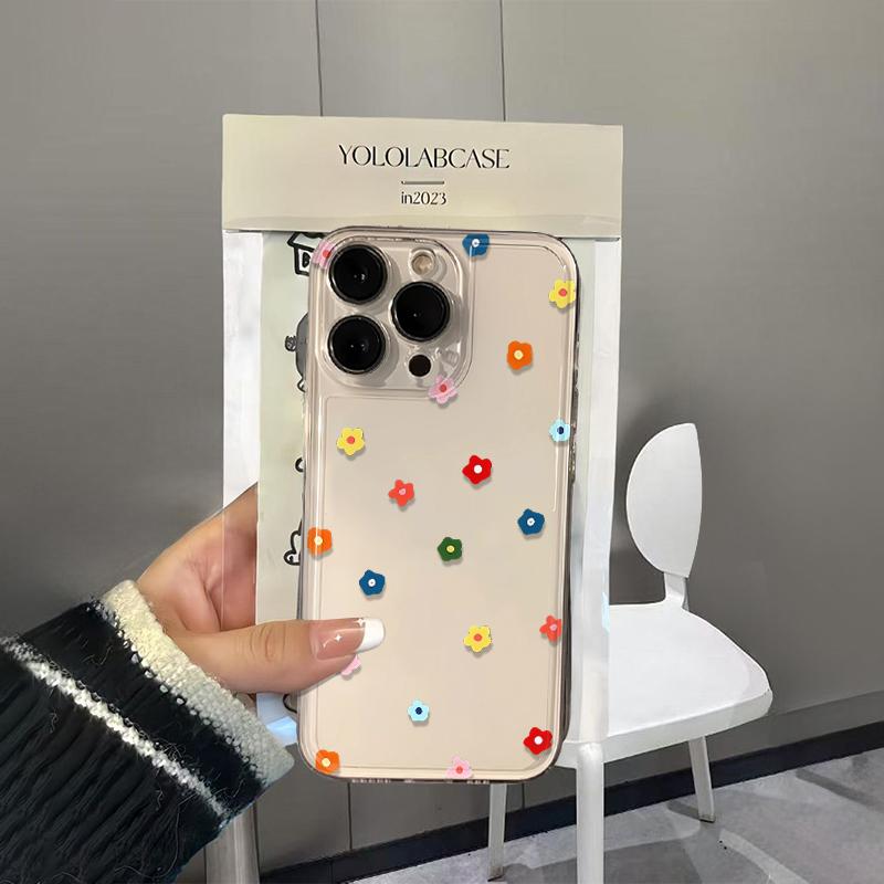 Floret Phone Case For IPhone 16 Pro 12 13 14 15 16 17 17E 16E 15 Pro MAX Plus Shock Resistant Protective Case Funda
