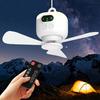 Wireless Portable Ceiling Fan with Light and Remote Control, 3 Speed Adjustment and Screen Battery Display, Capacity, Tents/Dorms/Outdoor/Indoor Use