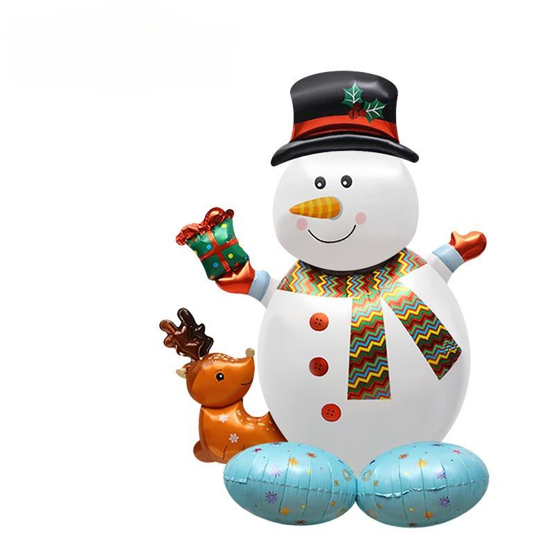 Party Decoration Christmas Props Party Photo Props Toys Large Balloonsanta Claus Reindeer Christmas Tree Shape Cartoon Creative Aluminum Film Balloon